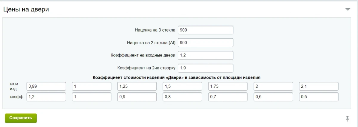 Цена на двери