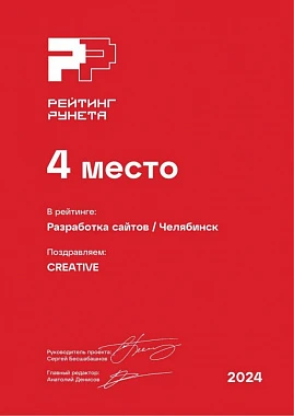 Разработка сайтов - 4 место - 2024